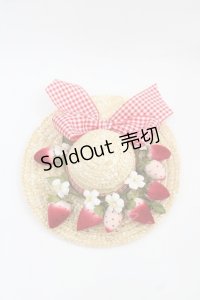 PINK HOUSE / Straw-berry Hat コサージュ  赤 I-25-11-15-116-LO-ZA-SA-ZI
