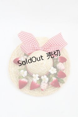画像1: PINK HOUSE / Straw-berry Hat コサージュ  赤 I-25-11-15-116-LO-ZA-SA-ZI