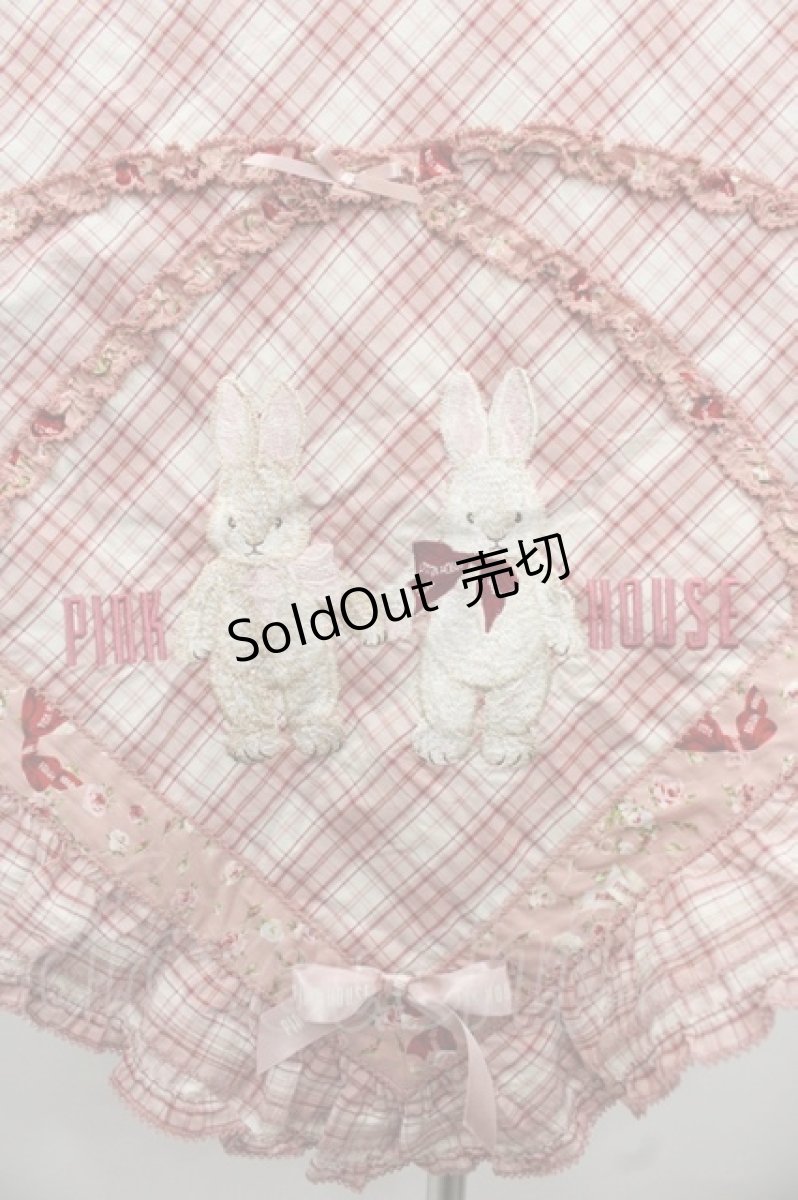 画像2: PINK HOUSE / バラ園うさぎ柄ストール  ピンク I-25-11-15-101-LO-ZA-SA-ZI (2)