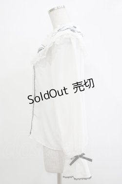 画像2: DearMyLove / いばらの薔薇デザインフリルブラウス M ホワイト H-25-11-19-048-EL-BL-NS-ZH