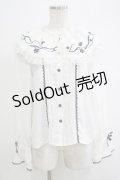 DearMyLove / いばらの薔薇デザインフリルブラウス M ホワイト H-25-11-19-048-EL-BL-NS-ZH