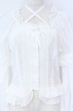 画像2: BABY,THE STARS SHINE BRIGHT / 姫袖後ろシャーリングブラウス  シロ O-25-11-22-049-BA-BL-IG-OS