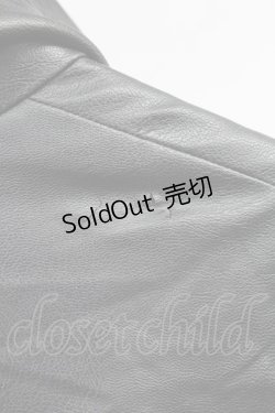 画像5: axes femme / エコレザーフリルブルゾン  黒 T-25-12-11-041-AX-JA-SA-ZI