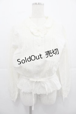 画像1: INGEBORG / 総刺繍リボンブラウス  キナリ I-25-12-02-018-LO-BL-SA-ZI