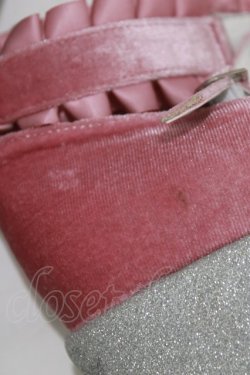 画像8: Ank Rouge / キラキラビジューベロアリボン厚底シューズ L/24.0〜24.5cm ピンク H-25-12-23-1082-CA-SH-NS-ZH