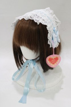 画像1: BABY,THE STARS SHINE BRIGHT / シェリルレーシィヘッドドレス  サックス H-25-12-23-1083-BA-AC-NS-ZH