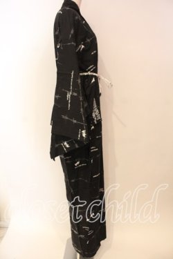 画像5: h.ANARCHY / オリジナルプリント浴衣  ブラック O-25-12-25-043-HN-OP-IG-OS