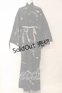 h.ANARCHY / オリジナルプリント浴衣  ブラック O-25-12-25-043-HN-OP-IG-OS