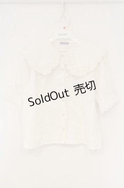 画像1: axes femme kawaii / 半袖丸襟コットンブラウス M シロ O-26-01-23-025-AX-BL-OW-ZT188