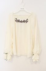 画像1: axes femme / すみれ刺繍シフォンプルオーバー M キナリ O-26-01-23-024-AX-TO-OW-ZT188 (1)