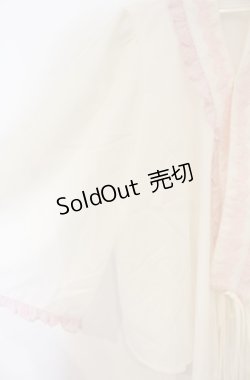 画像2: axes femme kawaii / 衿レース付き和風ブラウス M シロ×ピンク O-26-01-23-049-AX-BL-OW-OS