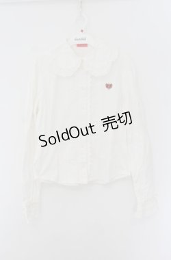 画像1: BABY,THE STARS SHINE BRIGHT / 刺繍入り後ろピンタックブラウス  シロ O-26-01-24-066-BA-BL-IG-OS