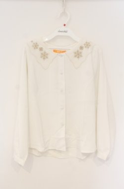 画像1: Fi.n.t / スノーフレーク刺繍衿ブラウス【洗える】 F オフホワイト O-26-01-23-035-CA-BL-OW-OS