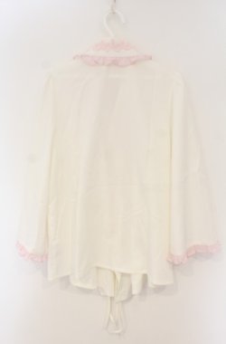 画像4: axes femme kawaii / 衿レース付き和風ブラウス M シロ×ピンク O-26-01-23-049-AX-BL-OW-OS
