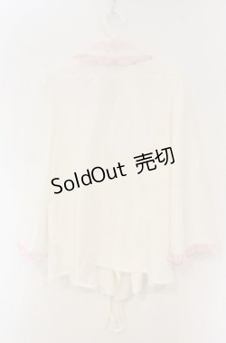 画像4: axes femme kawaii / 衿レース付き和風ブラウス M シロ×ピンク O-26-01-23-049-AX-BL-OW-OS