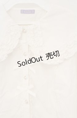 画像2: axes femme kawaii / 半袖丸襟コットンブラウス M シロ O-26-01-23-025-AX-BL-OW-ZT188