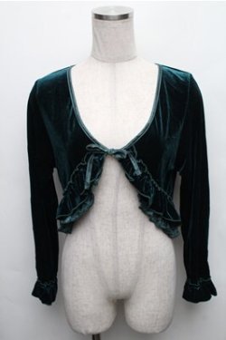 画像1: axes femme / ベロアカットソー  グリーン S-26-01-27-062-AX-TO-AS-ZS