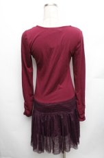 画像2: axes femme / 切替ワンピース  ワイン S-26-01-27-064-AX-TO-AS-ZS (2)