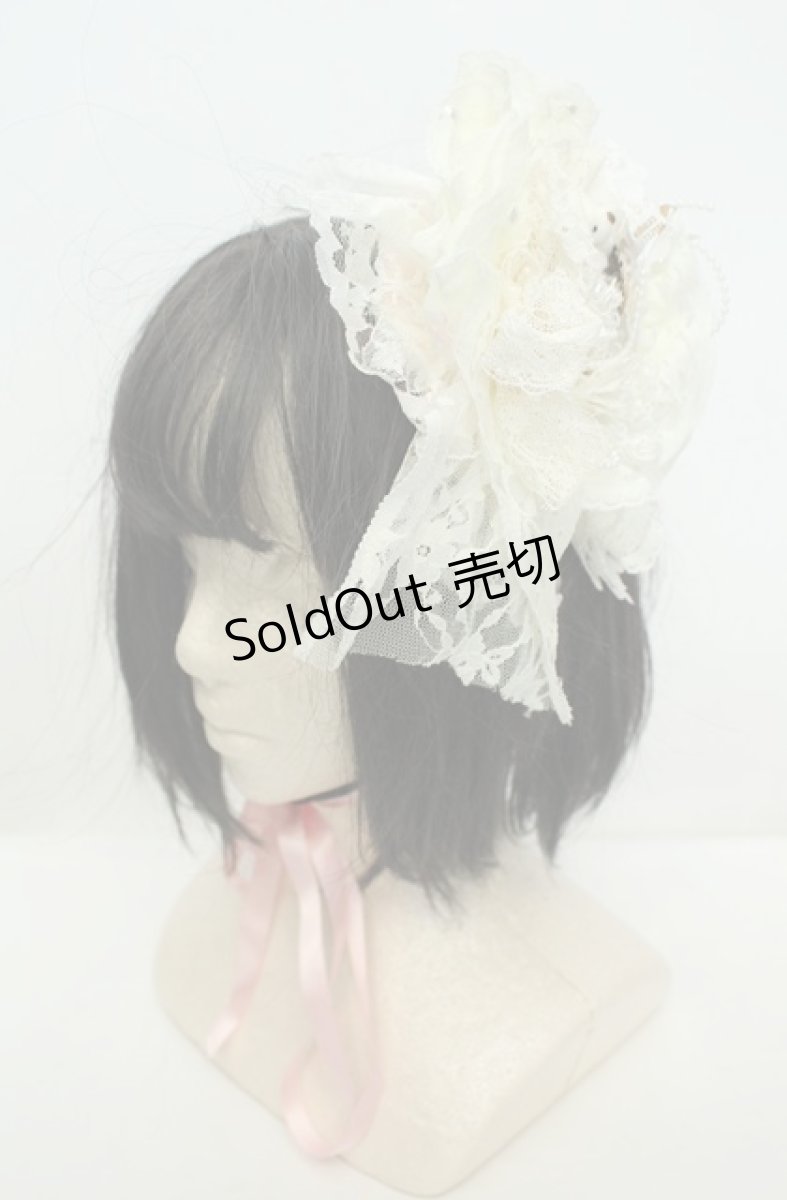画像1: metamorphose / くまちゃん円形ヘッドドレス  ピンク×オフシロ O-26-01-30-023-ME-AC-IG-ZT600-F003 (1)
