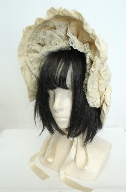 画像1: metamorphose / 総レースハーフボンネット・コードラッセル  生成り O-26-01-30-006-ME-AC-IG-OS
