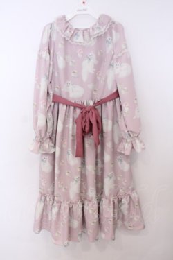 画像1: Melody BasKet / 白猫のTea timeフリルカラーワンピース M ピンク O-26-01-30-1008-LO-OP-IG-OS