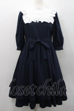 画像1: Sheglit / "Harriet"パフワンピース M ネイビー Y-26-01-20-033-EL-OP-SZ-ZI