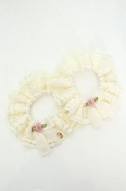 画像1: m petit by misako / NINA'Sコラボ　リボン付き2WAYシュシュ  オフシロ O-26-01-30-058-LO-ZA-YM-OS