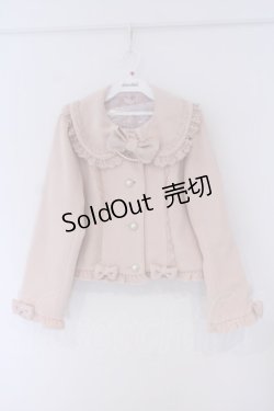 画像1: Chalmiere / パールリボンショートコート  ピンク O-26-01-30-1020-EL-JA-IG-OS