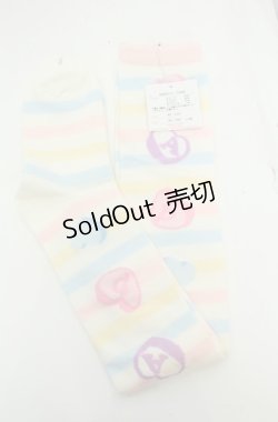 画像2: Angelic Pretty / ドリーミィボーダーオーバーニー  イエロー×ピンク O-26-01-30-064-AP-ZA-OW-OS