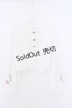 画像1: axes femme / ストロベリー刺繍ボレロ F シロ O-26-01-30-1015-AX-TO-OW-OS