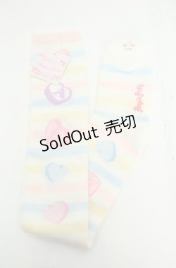 画像1: Angelic Pretty / ドリーミィボーダーオーバーニー  イエロー×ピンク O-26-01-30-064-AP-ZA-OW-OS