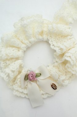 画像2: m petit by misako / NINA'Sコラボ　リボン付き2WAYシュシュ  オフシロ O-26-01-30-058-LO-ZA-YM-OS