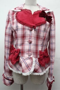 画像1: BABY,THE STARS SHINE BRIGHT / Mary Stuartタータンチェックジャケット  ピンク S-26-02-01-029-BA-JA-AS-ZS
