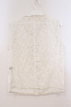 画像3: INGEBORG / フラワーモチーフレースノースリーブブラウス  オフ O-26-02-24-006-LO-BL-IG-OS