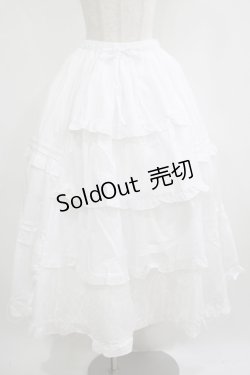 画像1: Chalmiere / クラシックコットンスカート M ホワイト T-26-02-04-018-0-SK-SA-ZH