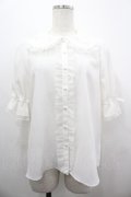 axes femme kawaii / プチリボン半袖ブラウス M ホワイト I-26-04-03-009-AX-BL-SA-ZI