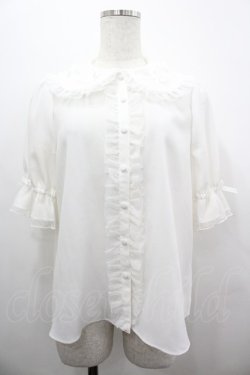 画像1: axes femme kawaii / プチリボン半袖ブラウス M ホワイト I-26-04-03-009-AX-BL-SA-ZI