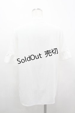 画像2: axes femme / リボン付フリルブラウス  ホワイト I-26-04-03-008-AX-BL-SA-ZI