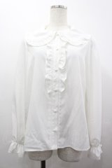 m petit by misako / AM マルエリフリルブラウス L 中白 I-26-04-03-007-LO-BL-SA-ZI
