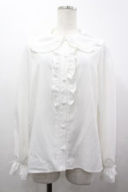 画像1: m petit by misako / AM マルエリフリルブラウス L 中白 I-26-04-03-007-LO-BL-SA-ZI