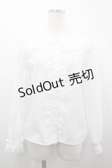 majoretty / 襟はしごリボンレースブラウス M ホワイト I-26-04-03-004-GO-BL-SA-ZI
