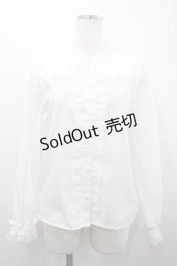 画像1: majoretty / 襟はしごリボンレースブラウス M ホワイト I-26-04-03-004-GO-BL-SA-ZI