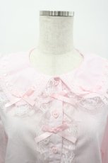 画像3: majoretty / 襟はしごリボンレースブラウス L ピンク I-26-04-03-003-GO-BL-SA-ZI (3)