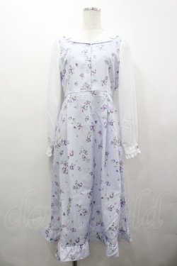 画像1: axes femme / すみれ柄セーラー襟ワンピース  サックス I-26-04-03-041-AX-OP-SA-ZI