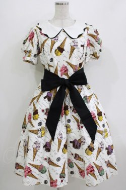 画像1: Q-pot. / アイスクリームパフスリーブドレス  オフホワイト H-26-04-12-004-QP-OP-KB-ZH