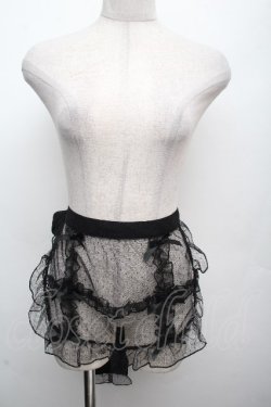 画像1: axes femme kawaii / ドットチュールハーフエプロン  黒 S-26-04-07-030-AX-ZA-HR-ZS