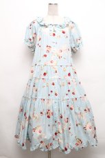 画像1: PINK HOUSE / シュガリースイーツラビットプリントミディワンピース  サックス S-26-04-30-1023-LO-OP-AS-ZS (1)