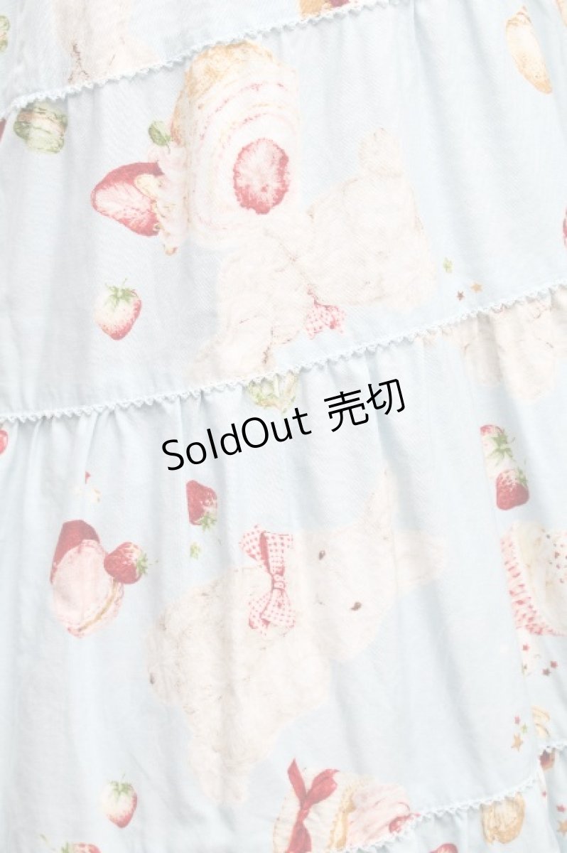 画像7: PINK HOUSE / シュガリースイーツラビットプリントミディワンピース  サックス S-26-04-30-1023-LO-OP-AS-ZS (7)