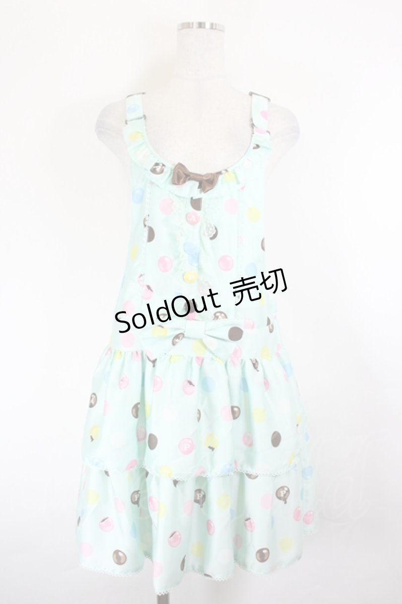 画像1: Angelic Pretty / ポルカドットチョコレートサロペットSet  ミント I-26-05-24-086-AP-OP-SA-ZI (1)