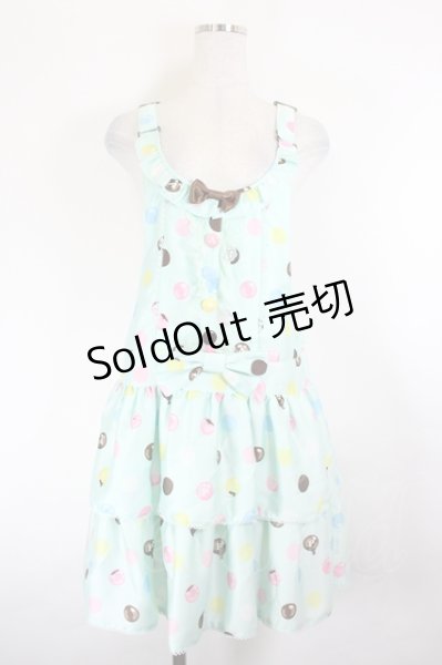 Angelic Pretty / ポルカドットチョコレートサロペットSet ミント I-26